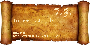 Tunyogi Zénó névjegykártya